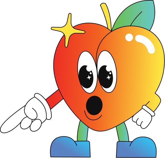 mr peachy pointing